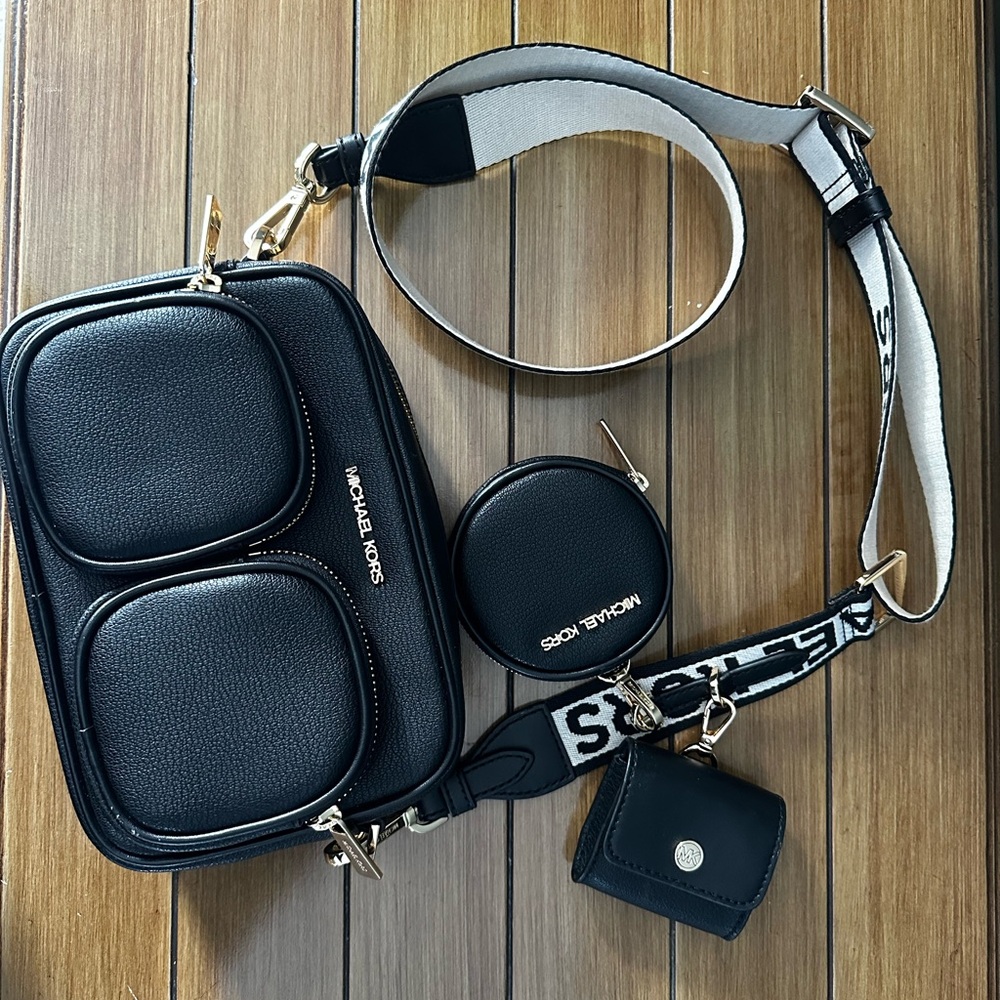 Michael Kors Black Crossbody Bag with Pouches